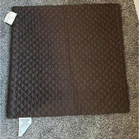 Pottery Barn 100% Silk Brown Diamond Quilted Pillow Cover 20