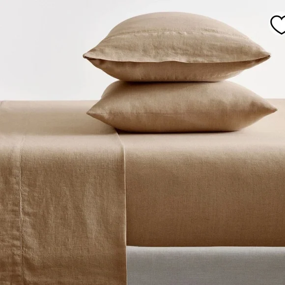 Pottery Barn Belgian Flax Linen Brown Pillow Sham KING Size 1