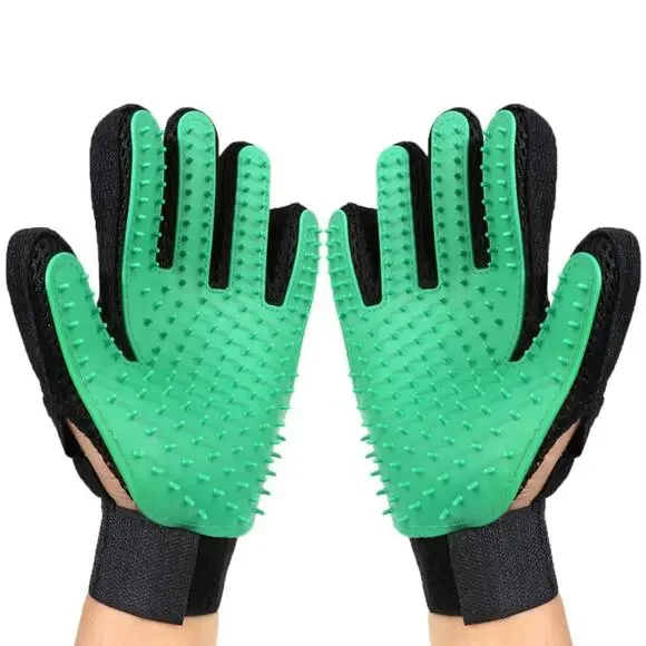 NEW Dog pet grooming mitts gloves for washing grooming massage deshedding B83