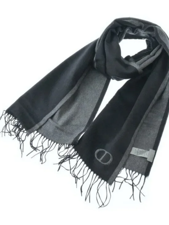 Dior Homme Scarf Silk Black Gray