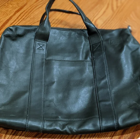 Jack Spade green leather briefcase