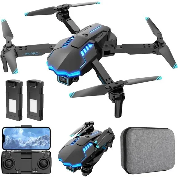 Camera Drone 1080P RC Quadcopter Foldable Mini Remote Control for Beginner White
