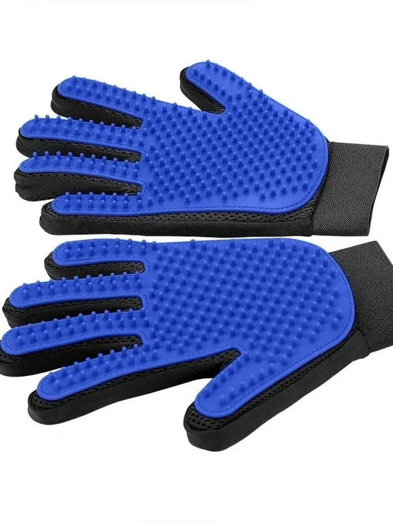 Pet Grooming Gloves for Grooming/ Shedding - 2 Gloves (Adjustable)