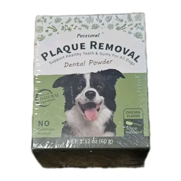 NIB Plaque Removal Natural Dental Powder Dog Dental Care & Bad Breath 03/2028