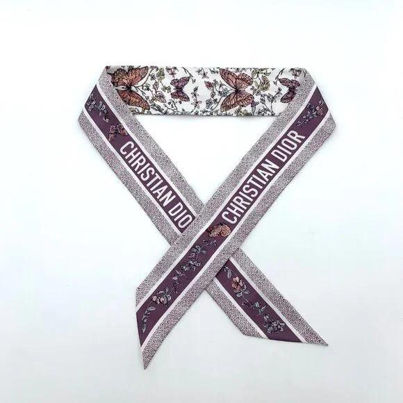 Dior purple mulberry silk scarf