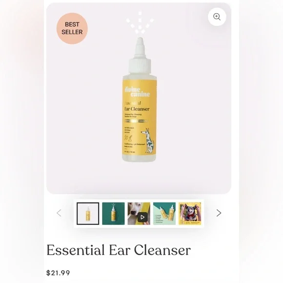 6/$20 Divine Canine Advanced Ear Cleanser for Dogs 8 fl oz NWT