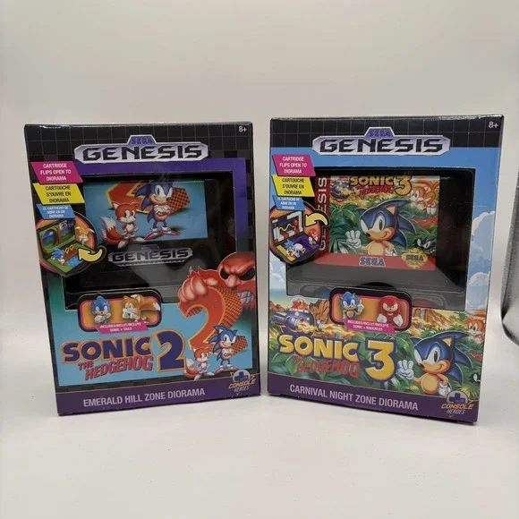 SEGA Sonic the Hedgehog 2 & 3 Console Heroes Diorama Cartridge Flip NEW Sealed
