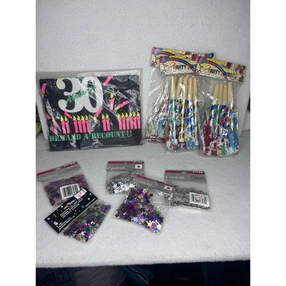 30th Birthday Party Supplies Lot Napkins Blowouts Confetti Decorations