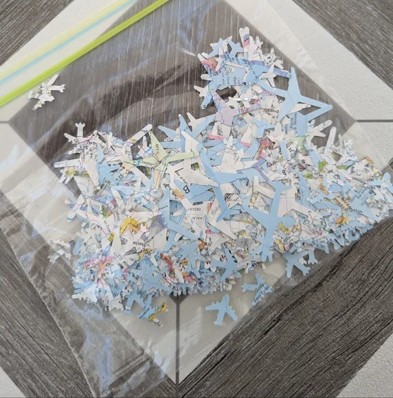 Airplane Shaped Map Confetti Travel Themed Bridal Shower Bachelorette