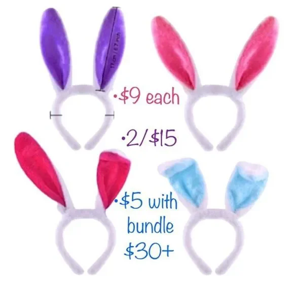 Bunny Ears Headband - 4 Colors to Choose From