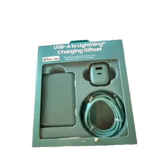 USB A To lightning Charger Set, Power Bank,dual Port, 10.5 Watt