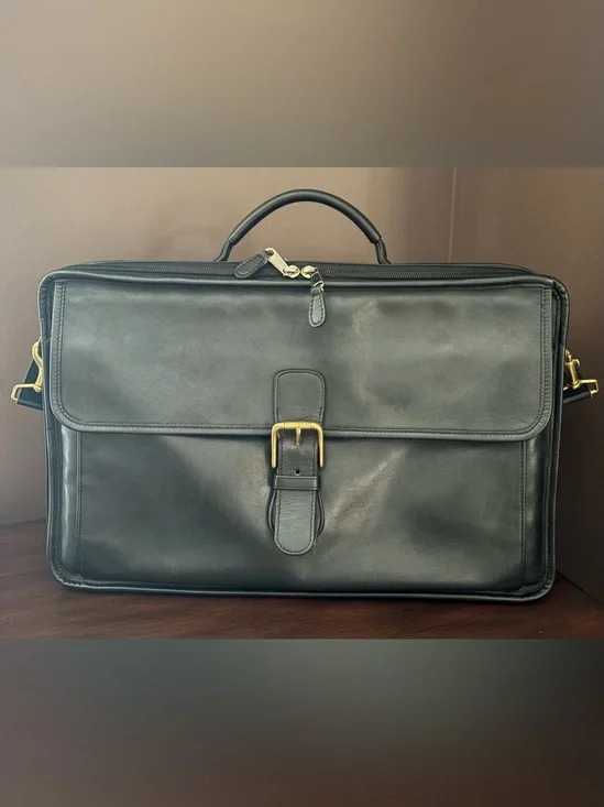 AUTHENTIC VINTAGE MENS GORGEOUS CLASSIC BLACK LEATHER COACH BRIEFCASE
