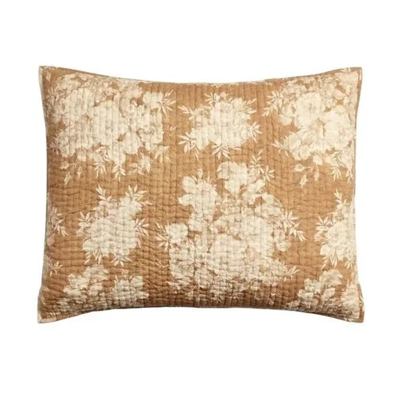 Pottery Barn Juliette Toile Pickstitch Standard Pillow Sham Harvest Gold 26 x 20