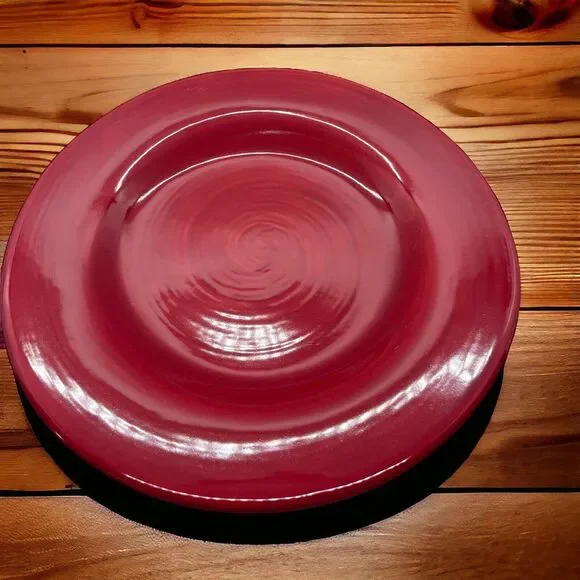 Pottery Barn Sausalito Merlot Red Plate 12.25