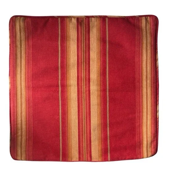 Pottery Barn Red Striped Throw Pillow Cover Sham Zip 20x20