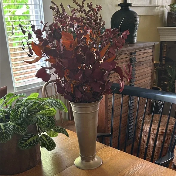 Pottery Barn Large Heavy Metal Vase