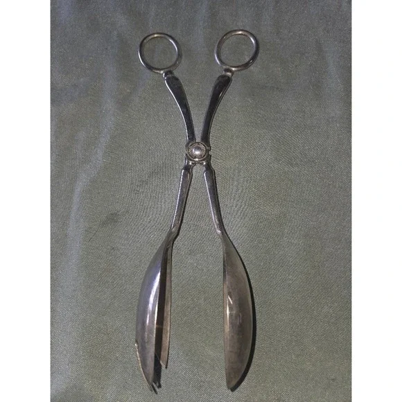 Leonard Silverplate Italy Vintage Scissor Salad Tongs Serving Utensil Silver