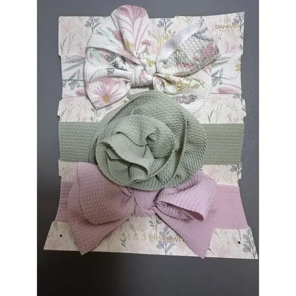 New Baby/toddler Baby‎ Chic 3 Pack Bow Head Bands Adorable