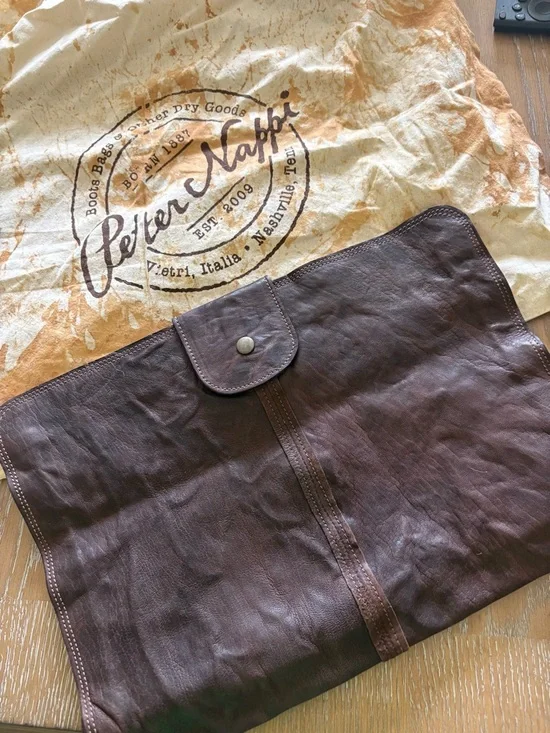 Peter Nappi Brown Leather Men’s Document Sleeve