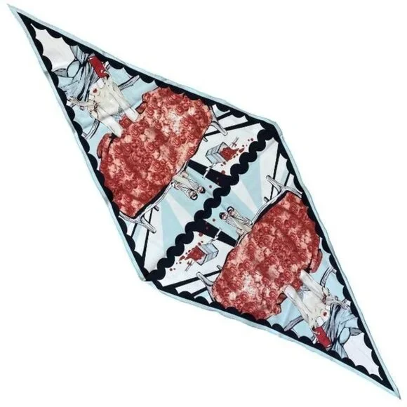 Christian Dior Scarf Rhombus Scarf Accessories Small Patterned Silk Multicolor