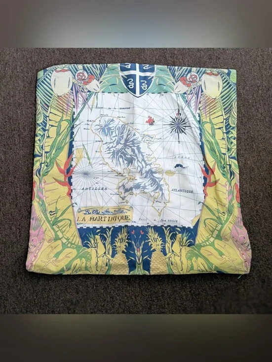 Pottery Barn • Map of La Martinique Virgin Islands Pillow Cover (One)