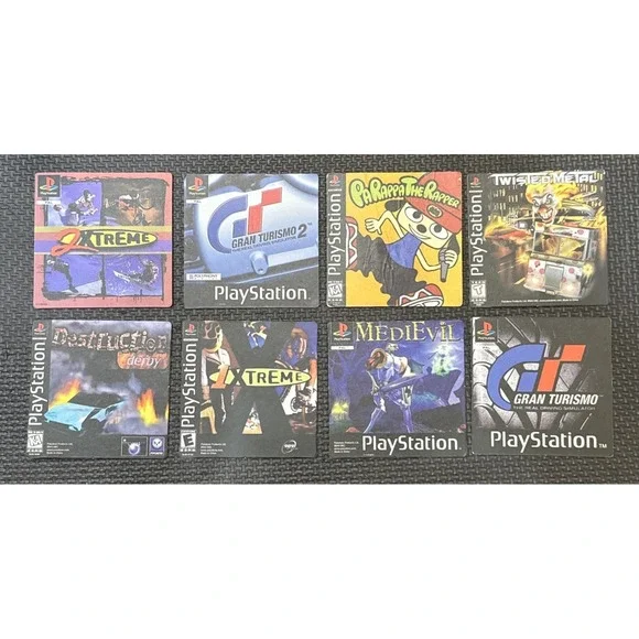 Playstation Game Double Sided Cardboard Coasters Lot Of 8 3.5