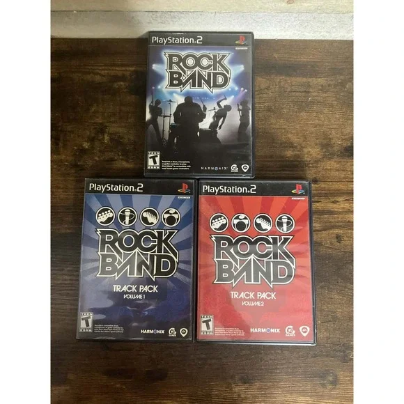 Rock Band PS2 Complete In Box CIB Set Of 3 (Sony PlayStation 2, 2007)