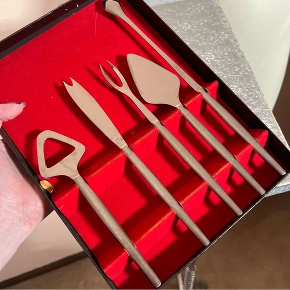 Vintage Stainless steel MCM Cocktail Hors d'oeruve Party utensils Bar accessory