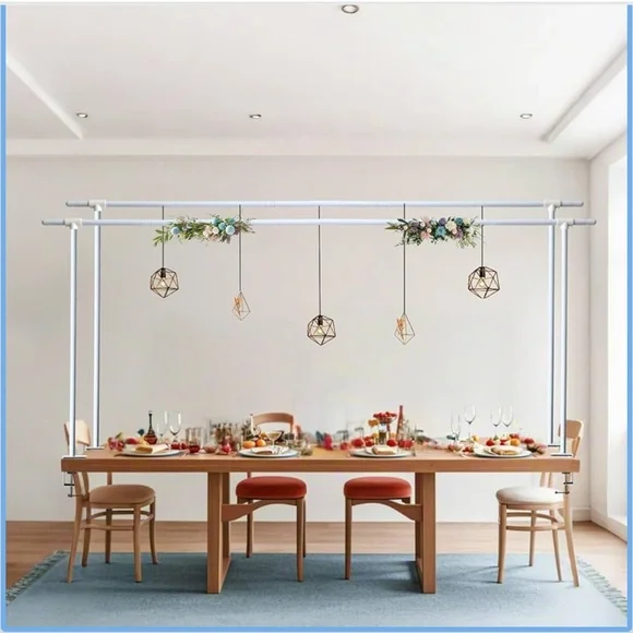 Over Table Rod Stand with Clamps 2 Pieces White Table 16
