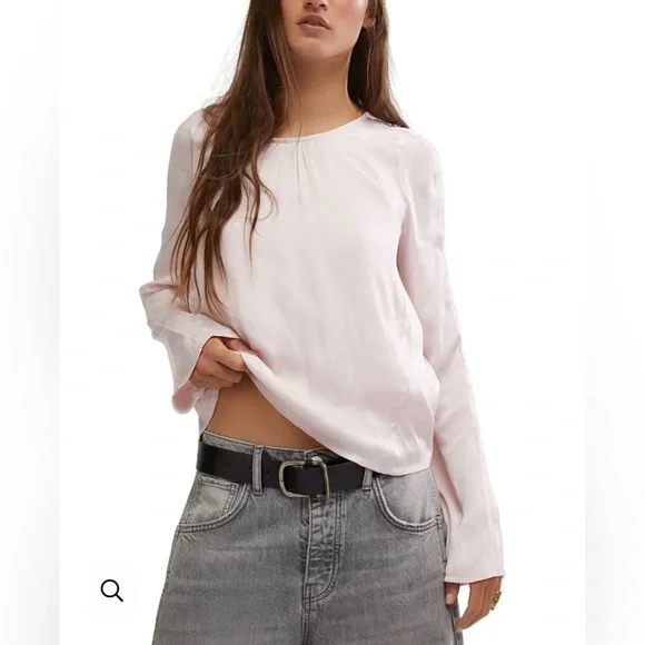 NWOT Free People Arabella Flowy Tie-Up Back Blouse Size Medium
