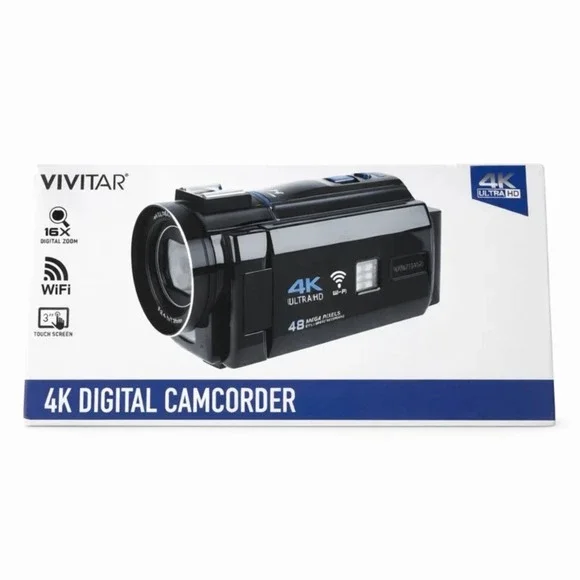 Vivitar 4K Ultra HD Digital Camcorder WiFi Touch Screen 48MP 16x‎ Zoom 3