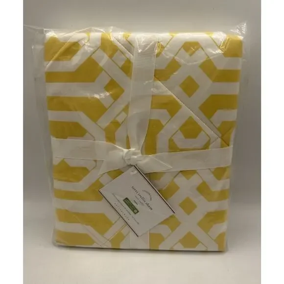 Pottery Barn Terri Trellis Euro Pillow Sham Yellow Geometric