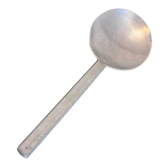 HL‎ Crown Hallmark Pewter Spoon | Vintage 20th Century Hand Forged Square Handle