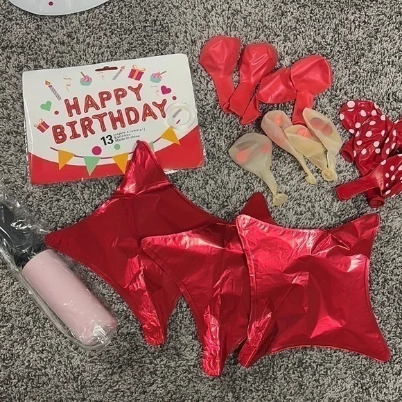 Red and Gold Birthday Party Balloon Set