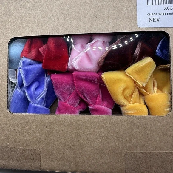 Velvet Hair Bows Clips Lot 20 Girls 3 Inch Multicolor New