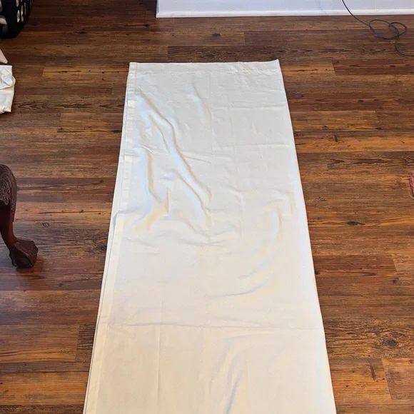 Pottery Barn 2 Cream Cotton Curtain Panels 107”