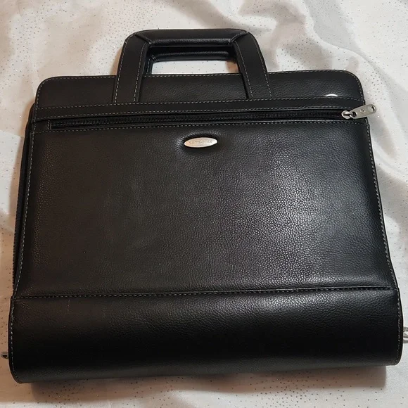 Samsonite black faux leather laptop tablet bag