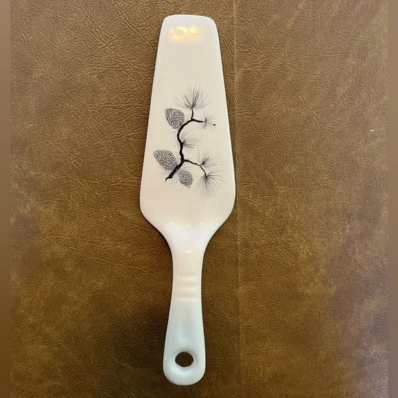 Vintage Harker Pinecone Solid Ceramic Pie/Cake Server 1950s