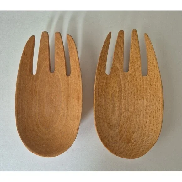 Nordstrom Set of 2 Wooden Salad Pasta Fruit Claws Mixing and Serving Hands