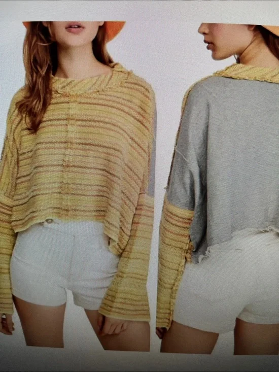 Free People Catalina Pullover Soft Sunset Combo Regular Size Medium