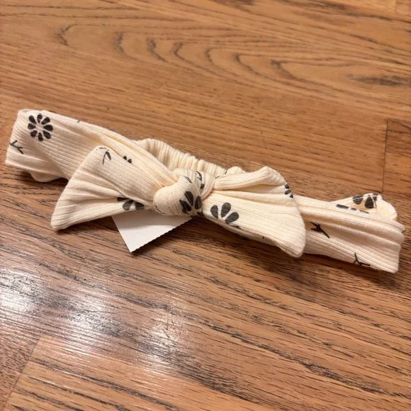 Grayson Mini Cream Floral Ribbed Headband Baby 12M Toddler Bow Knot Toddler Gift
