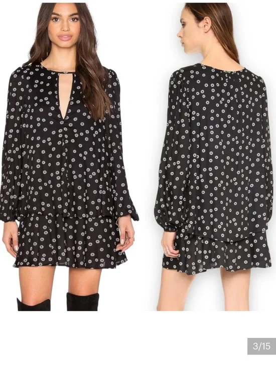 Free People Beck Tiered Tunic Mini Dress size small