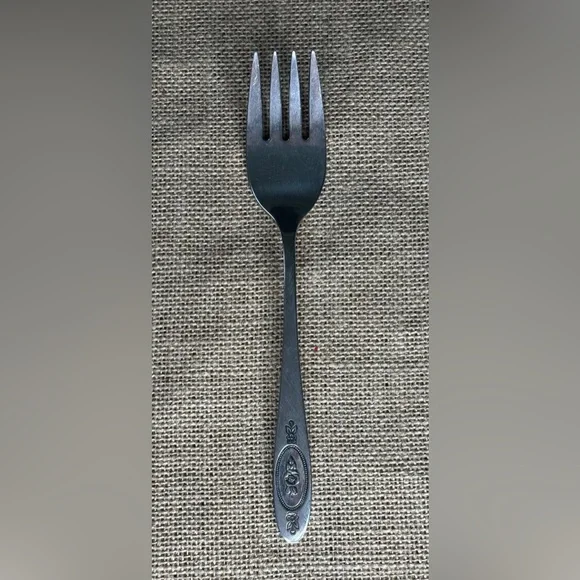 Vintage Oneida Deluxe Polonaise Rose Serving Fork Flatware Cottage Grandma Core