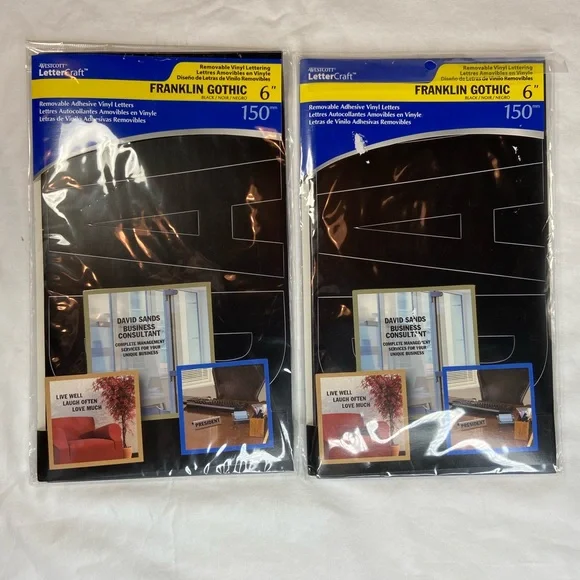 Removable Vinyl Letters - Westcott Letter Craft 6”‎ Franklin Gothic Black NEW