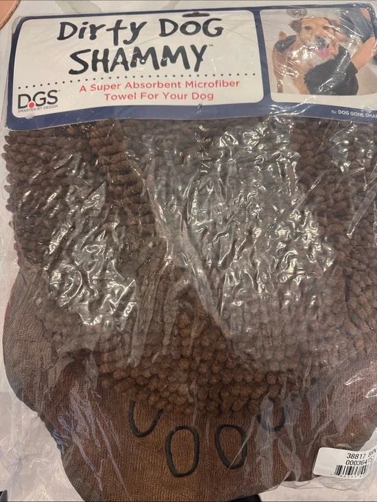 Dirty Dog Shammy Super Absorbent Microfiber Dog Towel - Brown