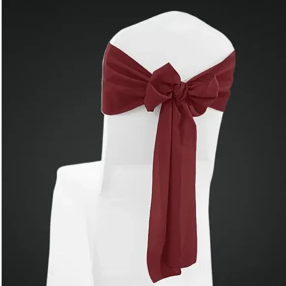 10 pack Burgundy Chair Ties, Sashes For Events & Weddings