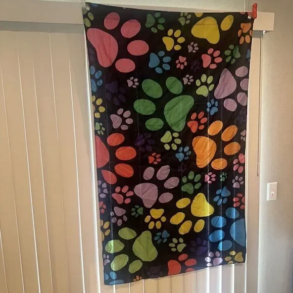 Kids/Girls Hanging Banner. Puppy Paw Print. 34”x60” O