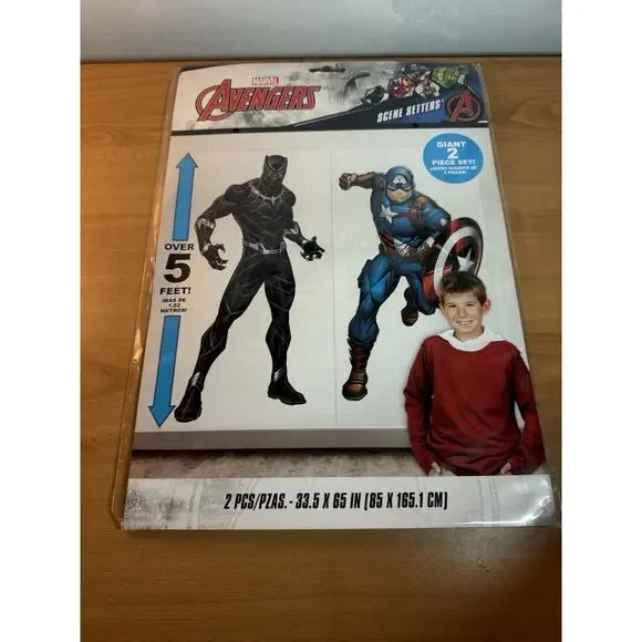 Marvel Avengers Scene Setter Backdrop Captain America & Black Panther (5 Ft) 2pc