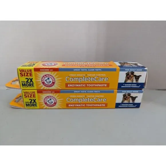 2 Arm & Hammer Complete Care Enzymatic Dog Toothpaste 6.2 oz Exp 9/27 -0125T19