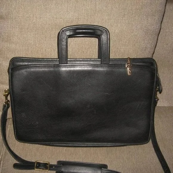 ❤️JACK GEORGES Business Double Gusset Briefcase to Clutch / Laptop Shoulder Bag